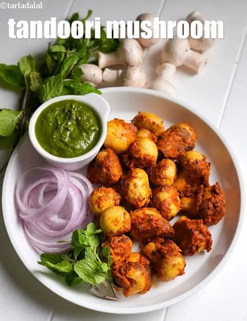 Tandoori Mushroom Recipe (Mushroom Tikka On Tava)