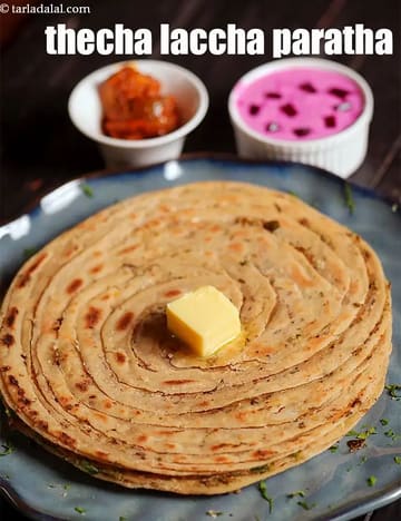 Thecha Laccha Paratha Recipe (Lehsuni Thecha Paratha)