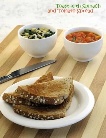 Toast With Spinach And Tomato Spread Recipe