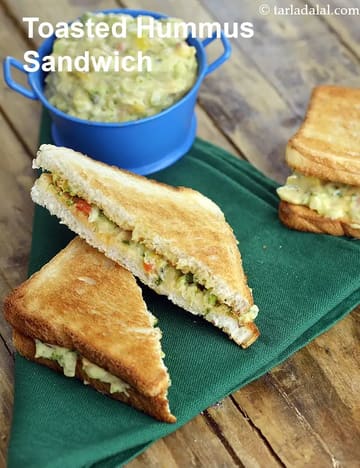 Toasted Hummus Sandwich With Vegetables Recipe