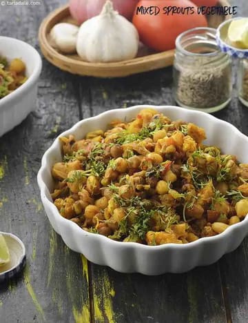 Mixed Sprout Vegetable Recipe (Healthy Recipes)