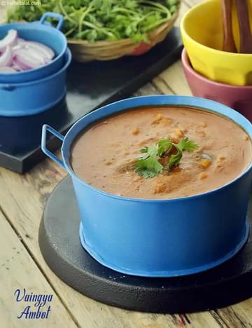 Vaingya Ambot Recipe (South Indian Brinjal Dal)