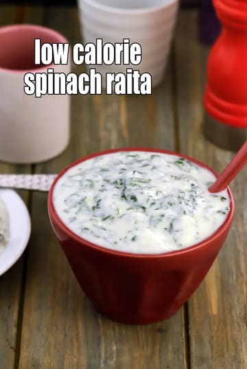 Low Calorie Spinach Raita Recipe (Weight Loss Palak Raita)