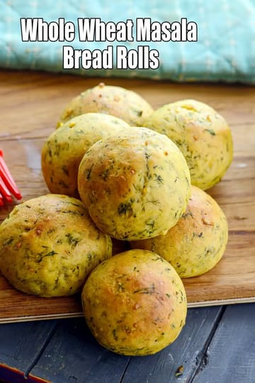 Whole Wheat Masala Bread Rolls Recipe