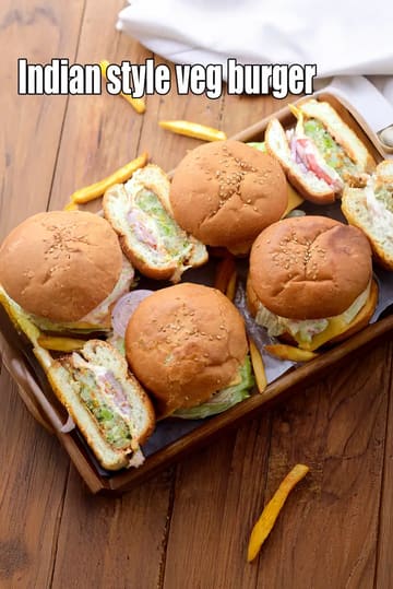 Indian Style Veg Burger Recipe (Vegetable Burger)