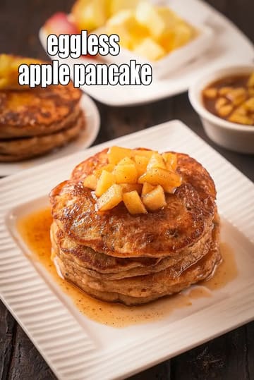 Eggless Apple Honey Pancake Recipe