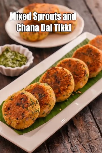 Mixed Sprouts And Chana Dal Tikki Recipe (Chana Dal Tikki)