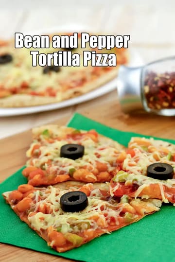 Bean And Pepper Tortilla Pizza Recipe
