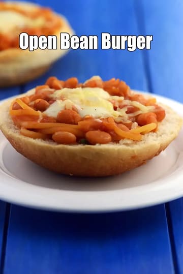 Open Bean Burger Recipe (Baked Spaghetti And Bean Burger)