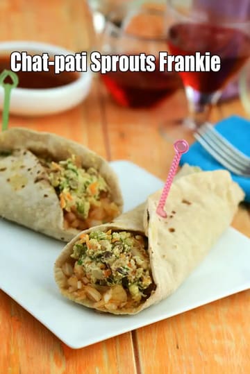 Chat-Pati Sprouts Frankie Recipe (Healthy Sprouts Wrap)
