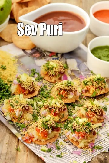 Sev Puri Recipe (Sukha Sev Puri)