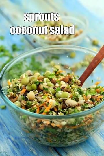Sprouts Coconut Salad Recipe (Sprouts Salad With Coconut)