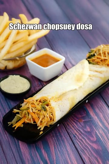 Schezwan Chopsuey Dosa Recipe (Noodle Dosa)