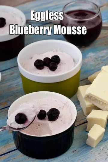 Eggless Blueberry Mousse Recipe