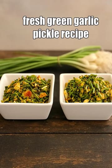 Fresh Green Garlic Pickle Recipe (Hara Lehsun Ka Achar)