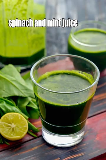 Spinach And Mint Juice Recipe (Palak Pudina Drink)