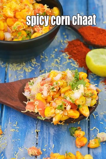 Spicy Corn Chaat Recipe (Masala Corn Chaat)