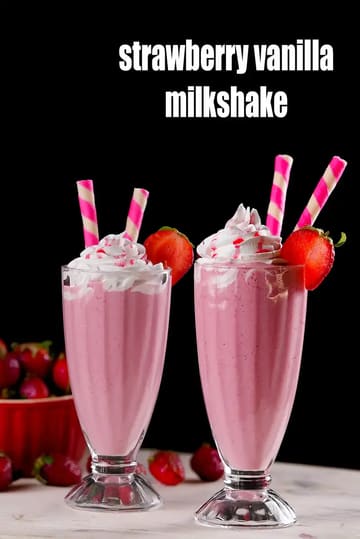 Strawberry Vanilla Milkshake Recipe