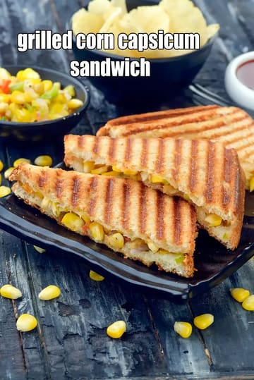 Grilled Corn Capsicum Sandwich Recipe