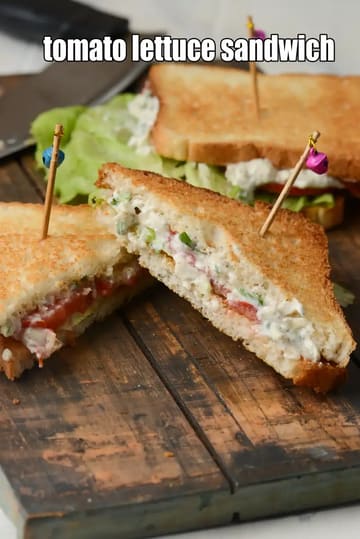 Tomato Lettuce Sandwich Recipe (Toasted Tomato Sandwich)
