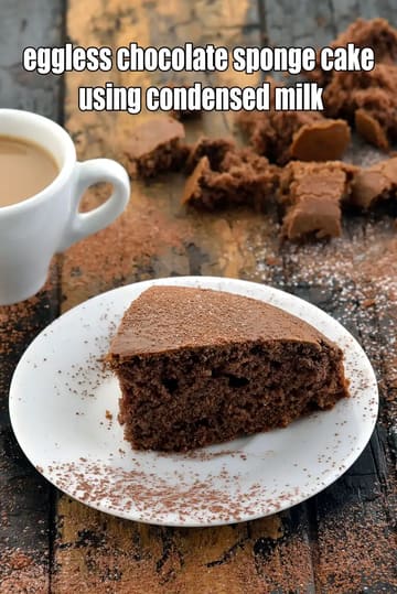 Eggless Chocolate Sponge Cake Using Condensed Milk Recipe
