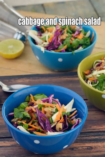 Cabbage And Spinach Salad Recipe (Indian Cabbage)