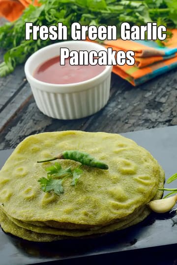 Fresh Green Garlic Pancakes Recipe