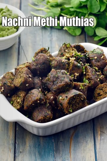 Microwave Nachni Muthia Recipe (Ragi Methi Muthia)