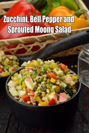 Zucchini Recipe (Bell Pepper And Sprouted Moong Salad)