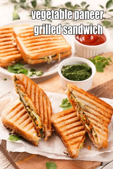 Vegetable Paneer Grilled Sandwich Recipe