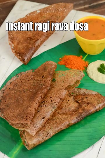 Instant Ragi Rava Dosa Recipe (Instant Ragi Dosa)