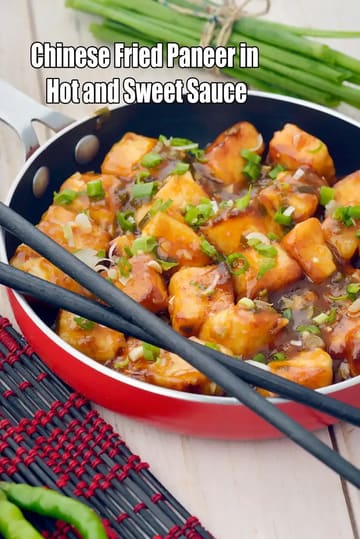 Chinese Fried Paneer Recipe (Hot And Sweet Paneer)