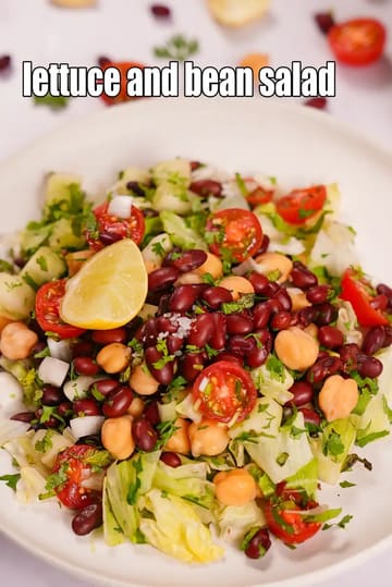 Lettuce And Bean Salad Recipe (Chana Rajma Salad)