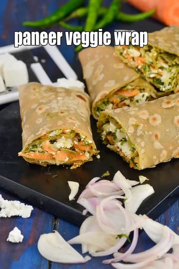 Paneer Veggie Wrap Recipe (Paneer Vegetable Wrap)