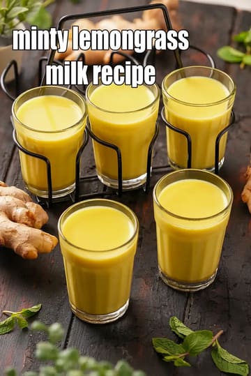 Minty Lemongrass Milk Recipe (Lemongrass Milk With Mint)