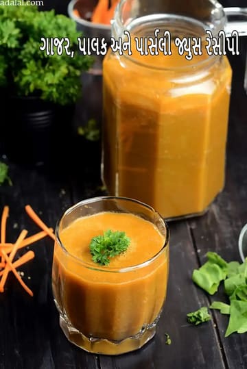 Carrot Spinach and Parsley Vegetabe Juice