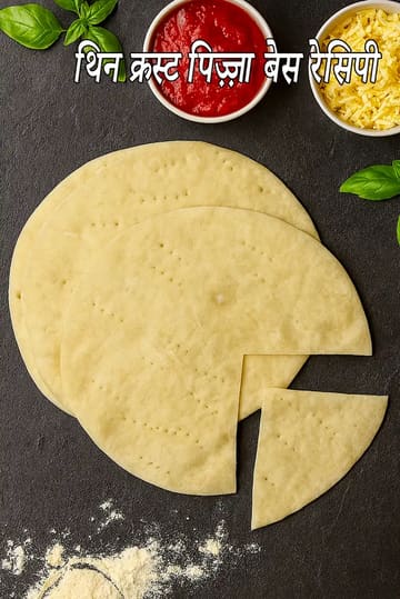 thin crust pizza base recipe | Indian style thin crust pizza base | thin crust pizza base made with plain flour | 15 minutes easy thin crust pizza base |