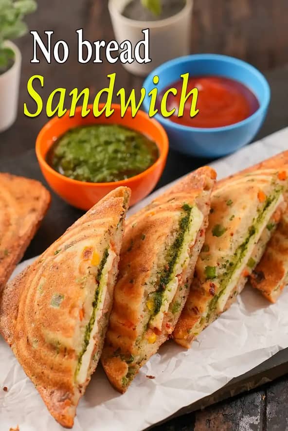 No Bread Sandwich Recipe (Vegetable Suji Sandwich)
