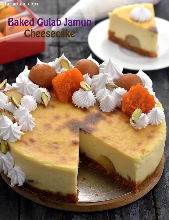 Gulab Jamun Cheesecake Recipe (Baked Gulab Jamun Cheesecake)