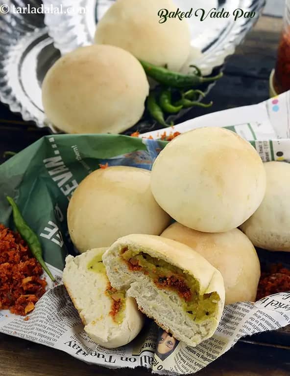 Baked Vada Pav Recipe (Indian Masala Bun)