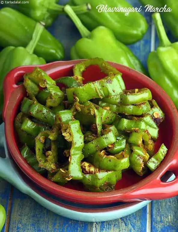 Bhavnagri Mirchi Recipe (Fresh Bhavnagri Chillies Pickle)