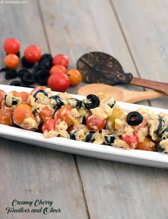 Creamy Cherry Tomatoes And Olives Recipe