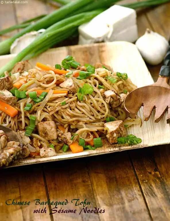 Chinese Barbequed Tofu With Sesame Noodles Recipe
