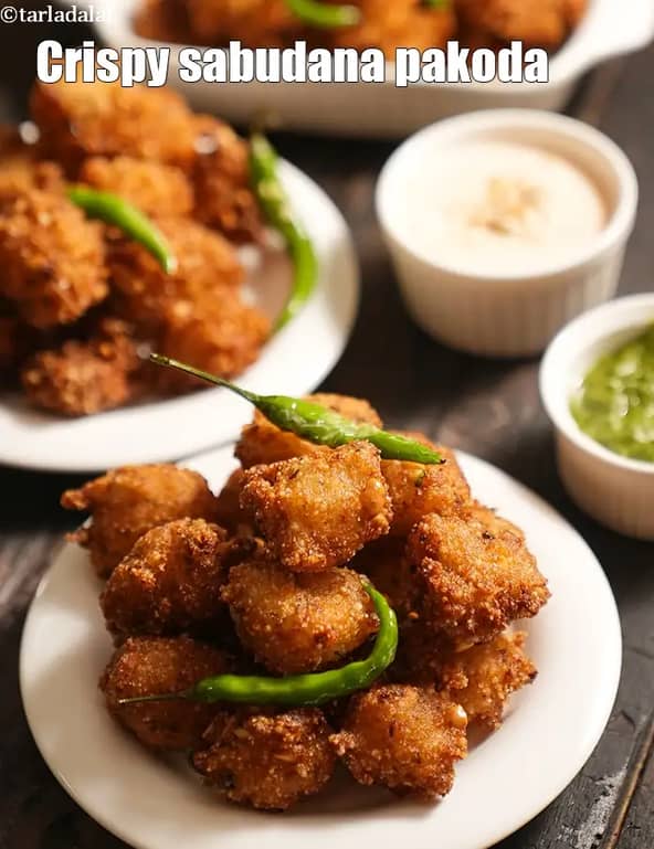 Crispy Sabudana Pakoda Recipe (Vrat Sago Fritters)