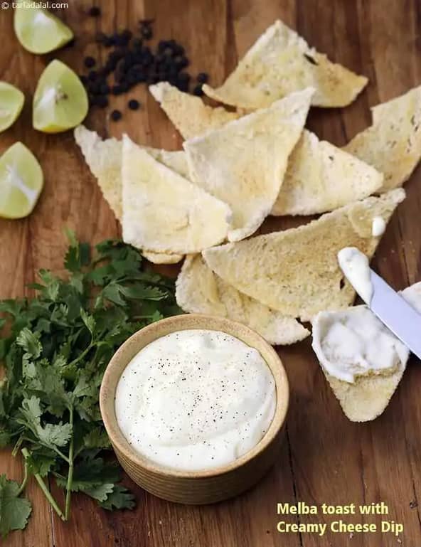 Melba Toast With Creamy Cheese Dip ( Tiffin Treats) Recipe