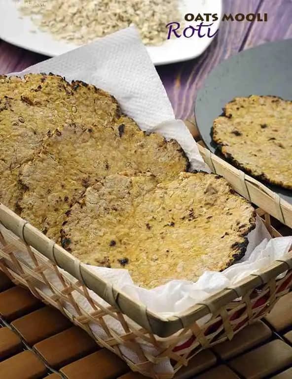 Oats Mooli Roti Recipe (Zero Oil Oats Mooli Roti)