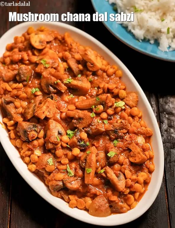 Mushroom Chana Dal Sabzi Recipe