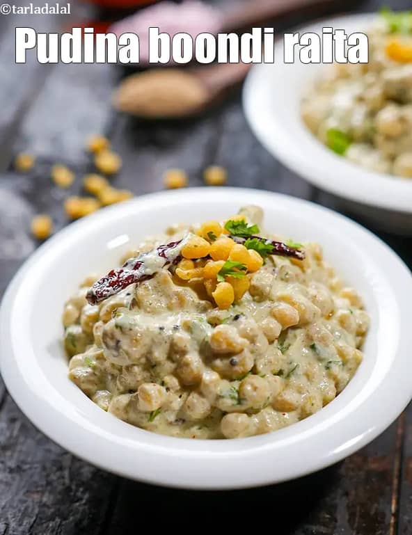 Pudina Boondi Raita Recipe (Takde Wala Pudina Bundi Raita)