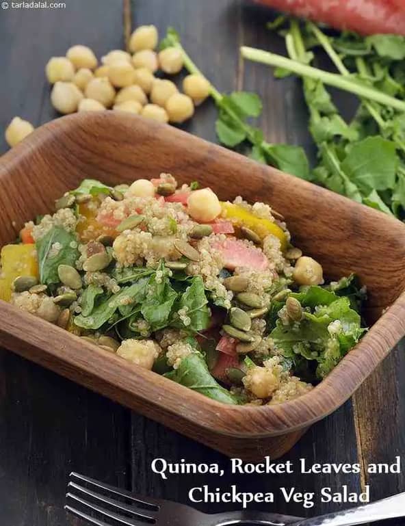 Quinoa Recipe (Rocket Leaves And Chickpea Salad)