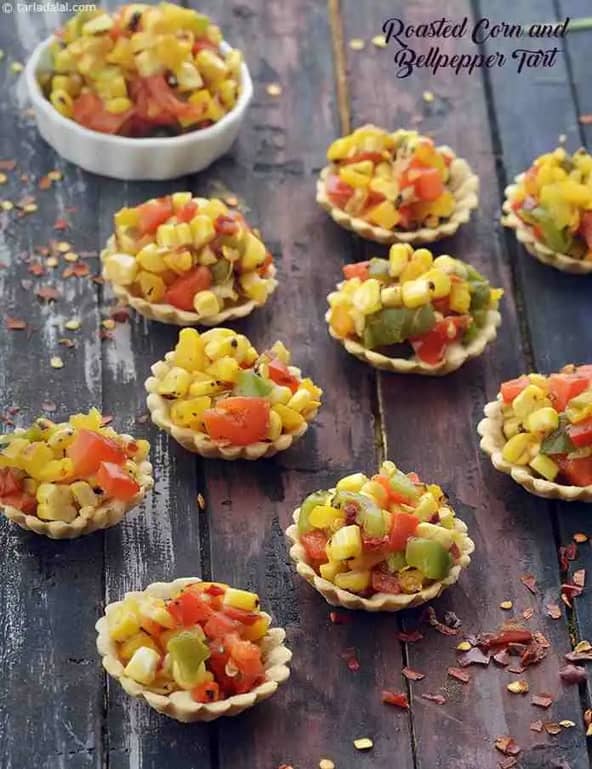 Roasted Corn And Bellpepper Tart Recipe